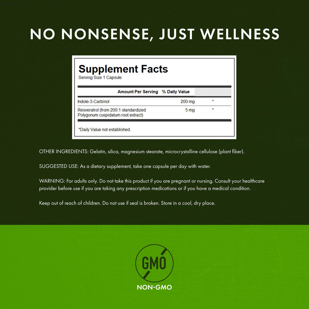 Swanson I3C with Resveratrol 2-pack packaging box