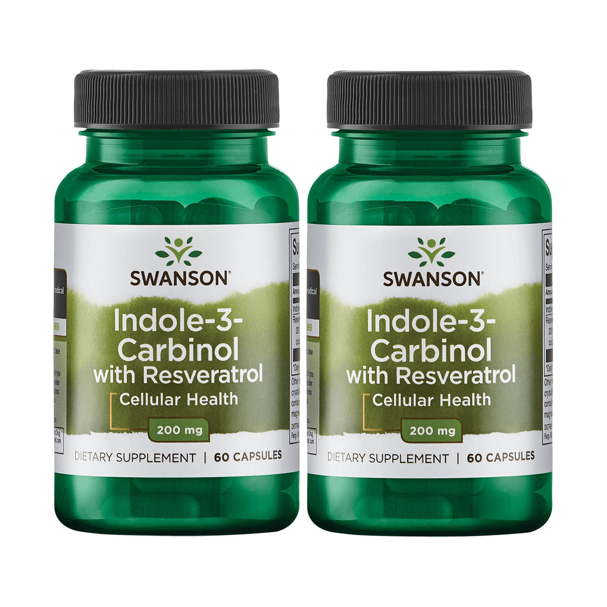 Swanson Indole-3-Carbinol with Resveratrol bottle front view