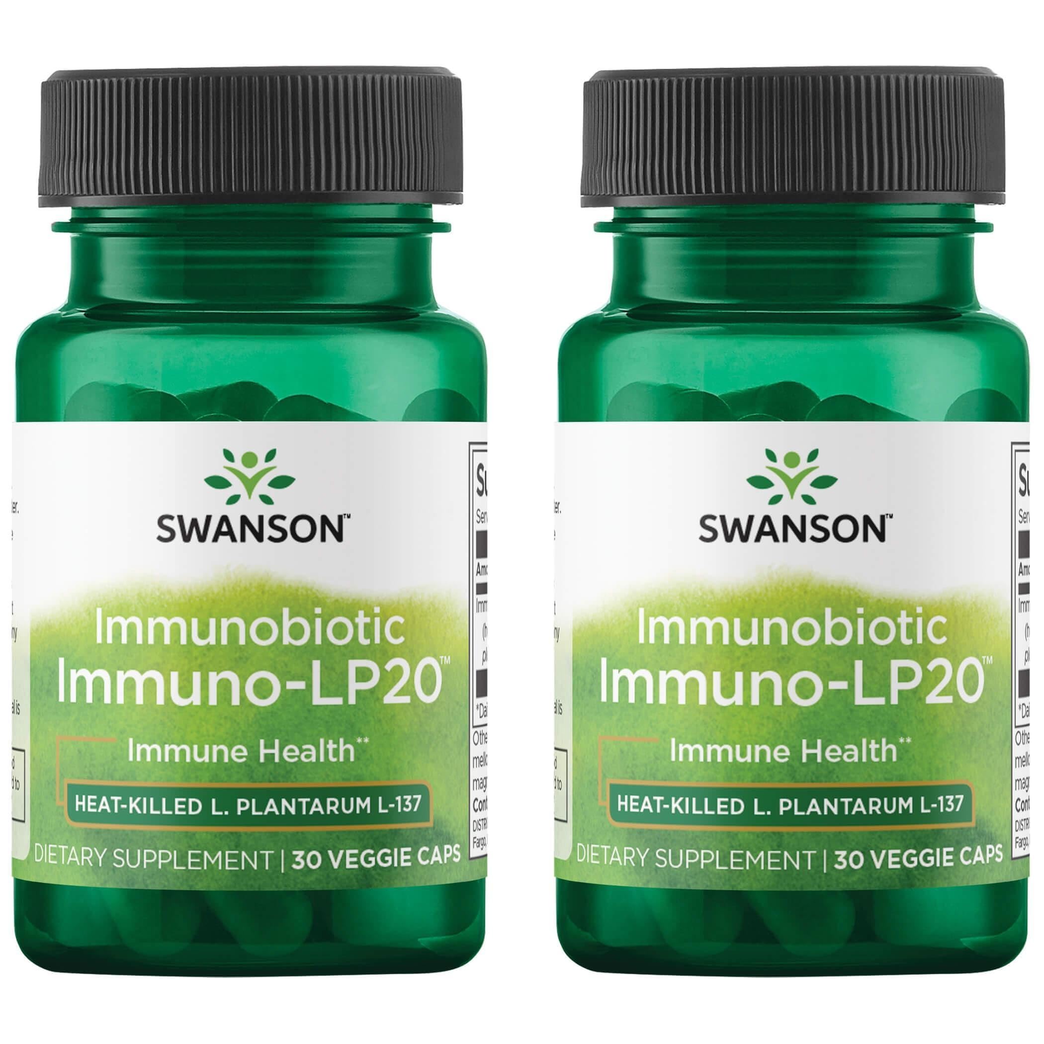 Swanson Immunobiotic Immuno-Lp20 50 mg Probiotic – 30 Vegetarian Capsules per bottle (2-pack)