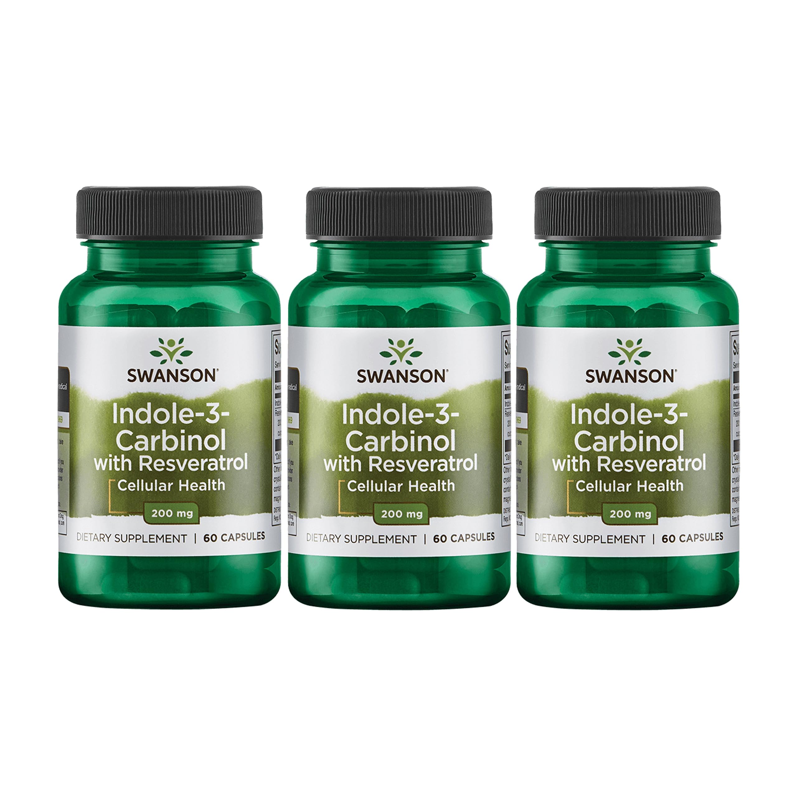 Swanson Indole-3-Carbinol with Resveratrol bottle front view