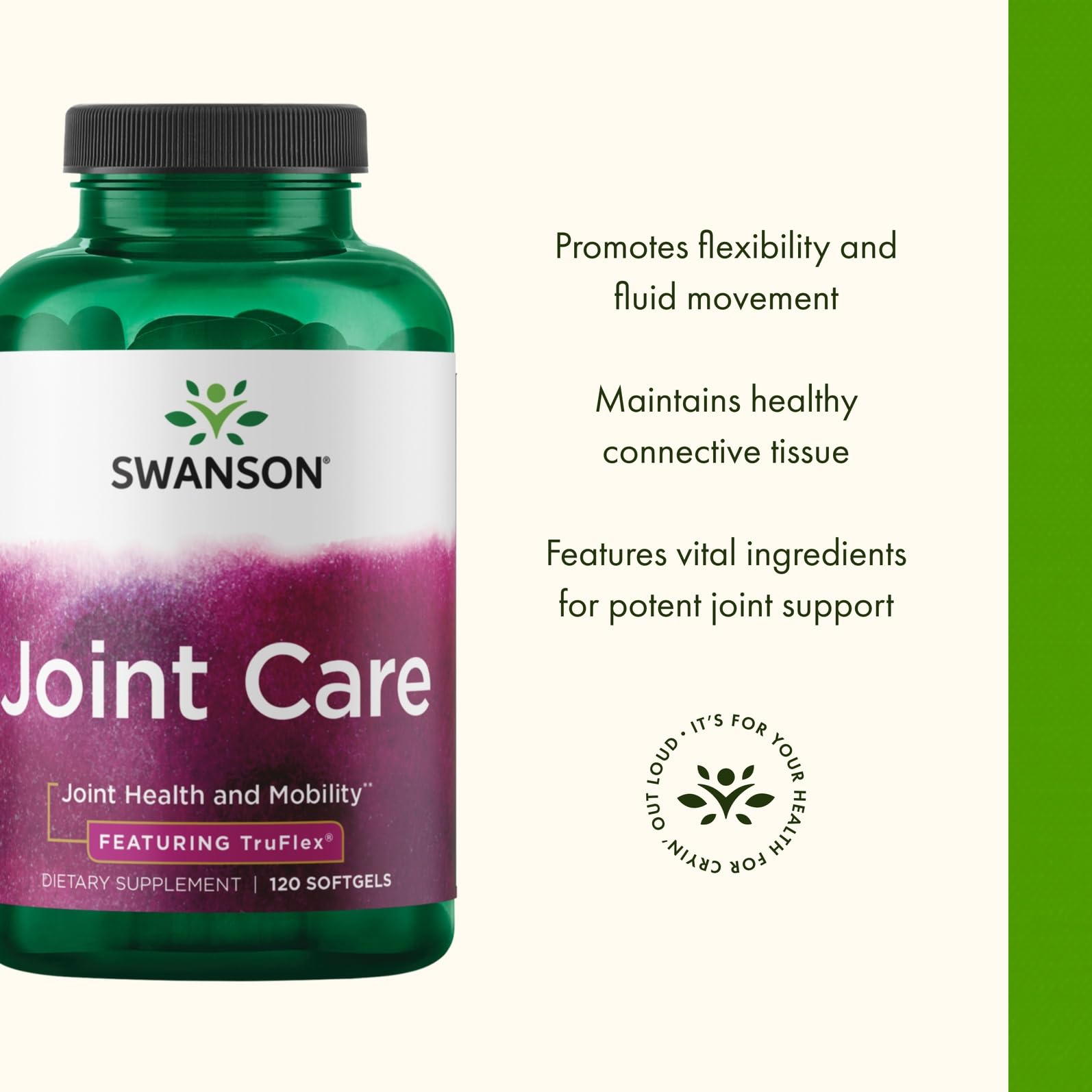 Product shot of Swanson Joint Care Truflex 120 Sgels on white background