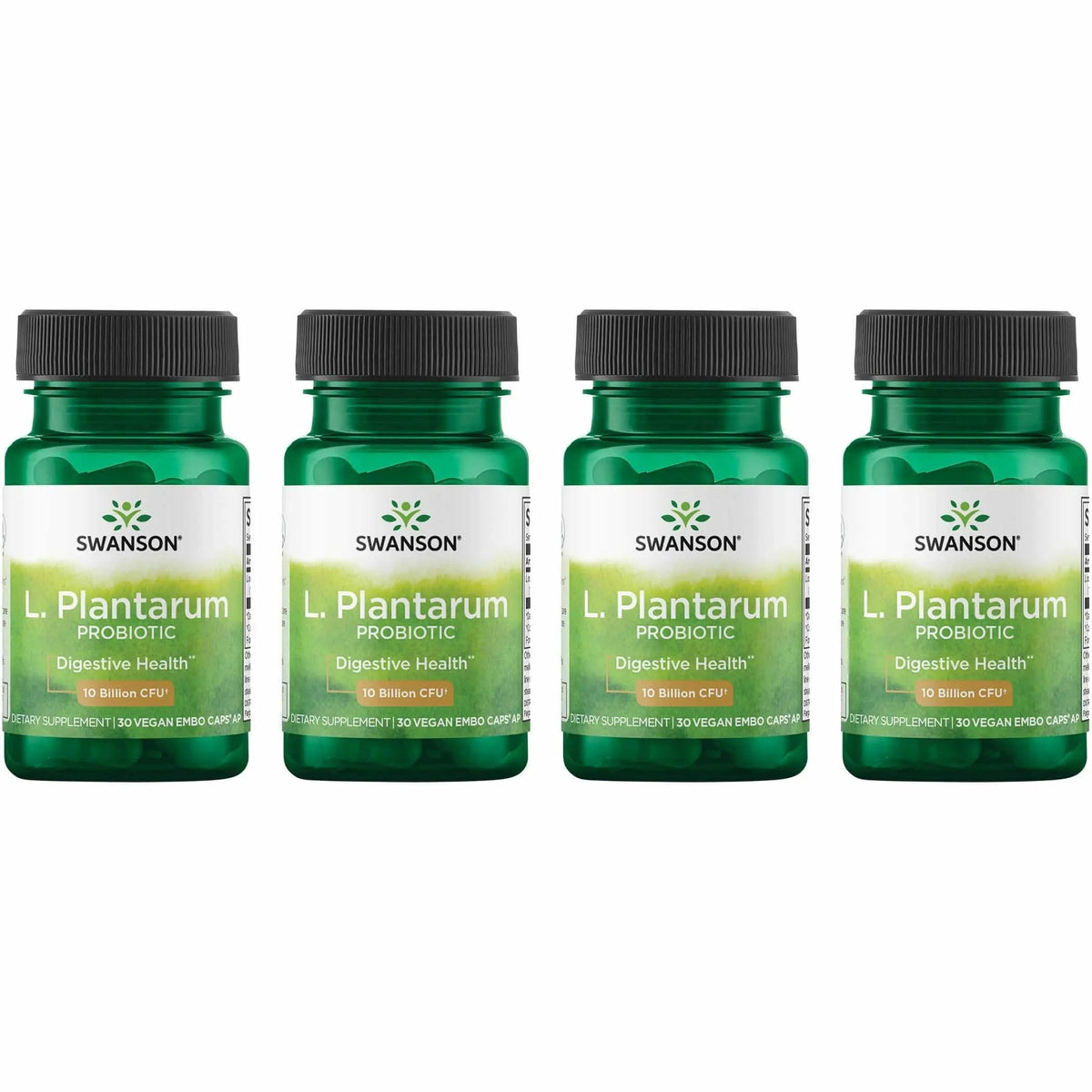 Hero image: Swanson L. Plantarum digestive probiotic 4-pack bottles