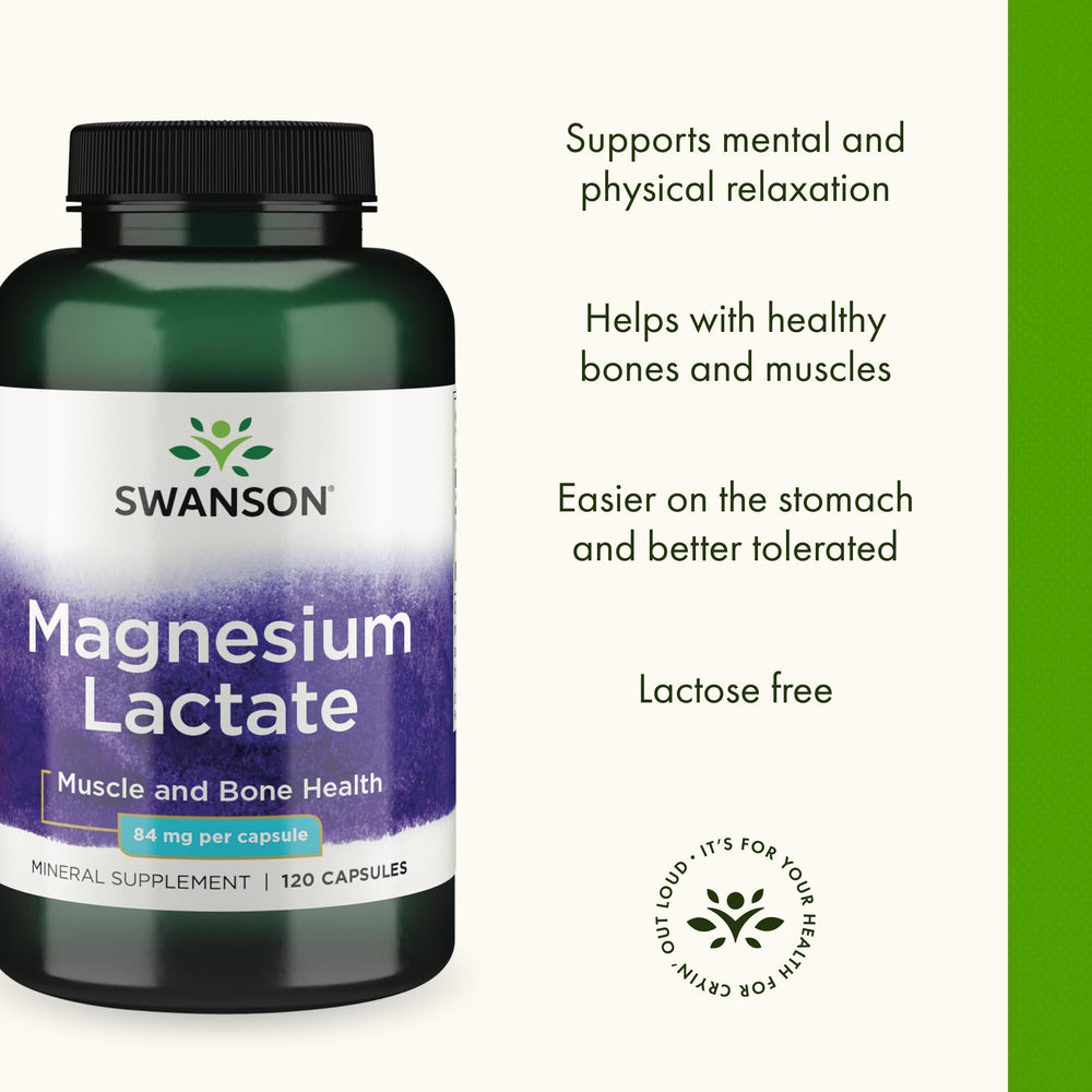 Swanson lactose-free mineral supplement packaging suggests easy digestion