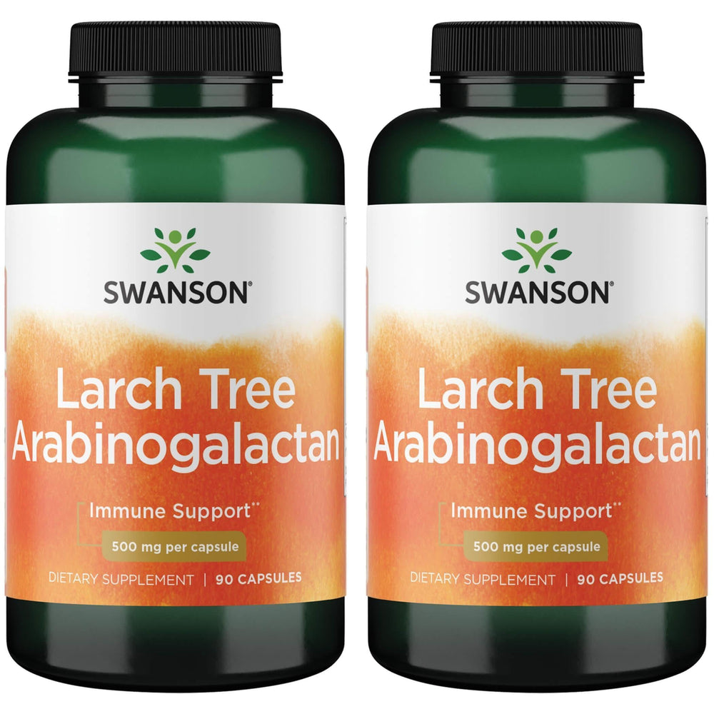 Swanson Larch Tree Arabinogalactan 500 mg 90 Caps (2 Pack) bottle front view