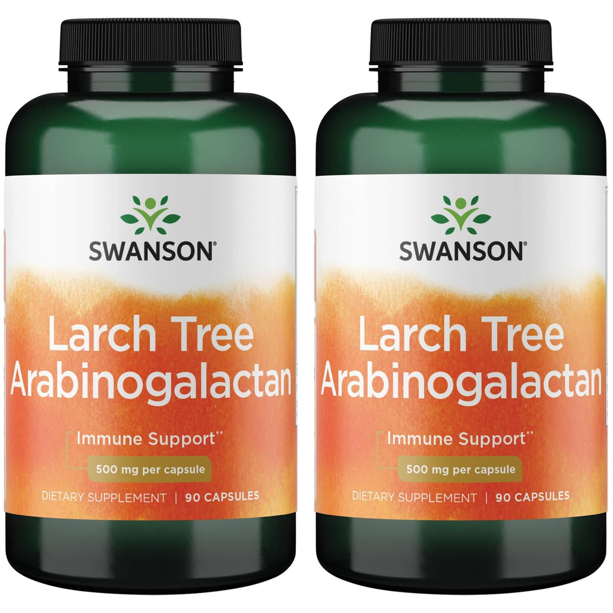 Swanson Larch Tree Arabinogalactan 500 mg 90 Caps (2 Pack) bottle front view