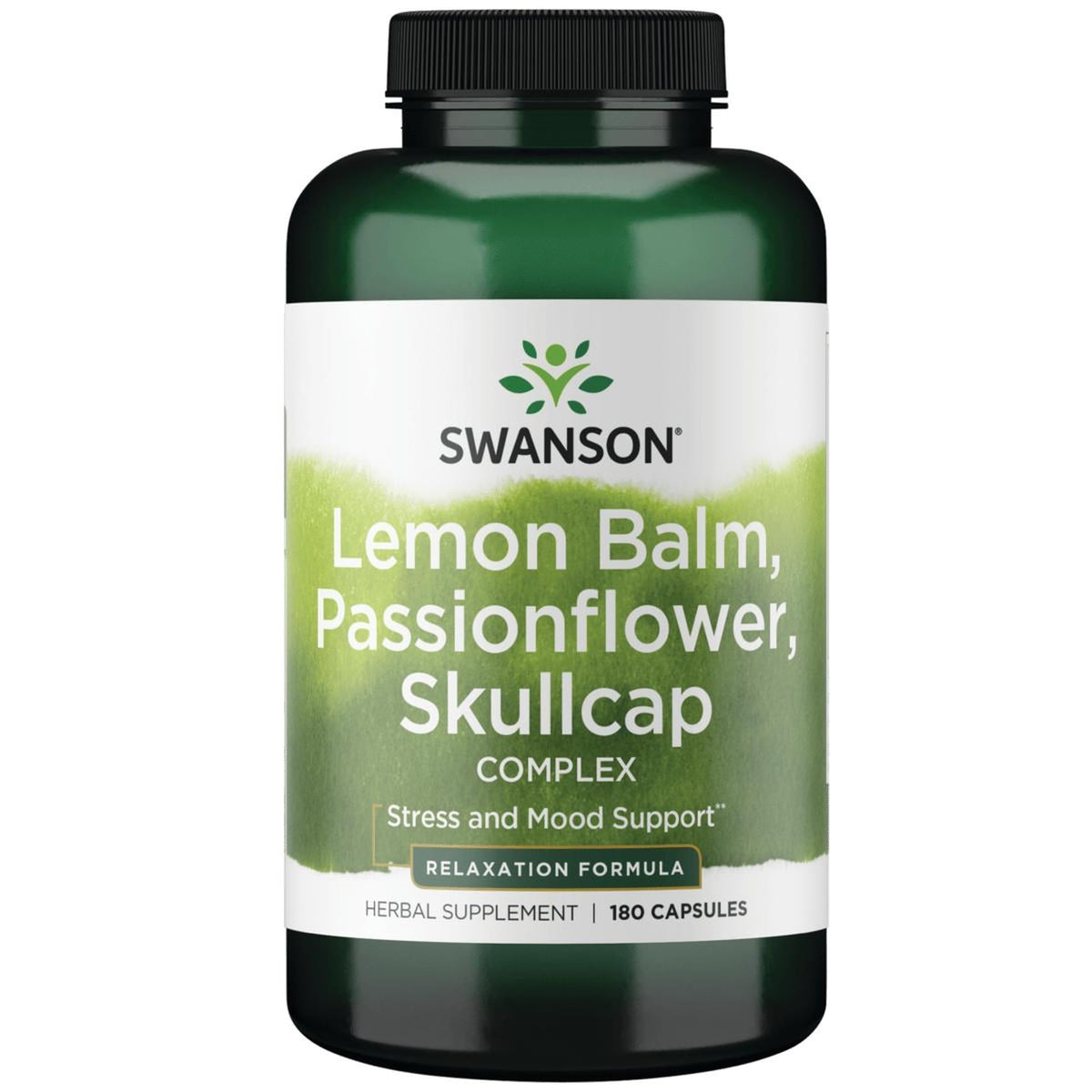 Swanson Lemon Balm Passion Flower Skullcap Complex bottle - 180 capsules