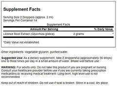 Close-up of Swanson Licorice Root Liquid Extract label