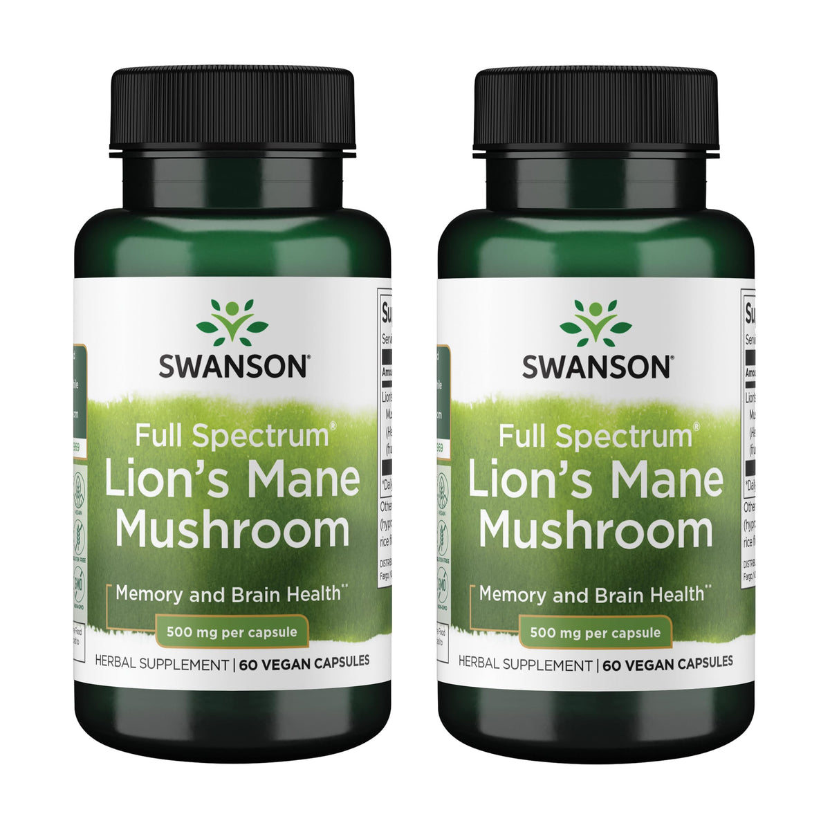 Swanson Full Spectrum Lion's Mane Mushroom bottle label