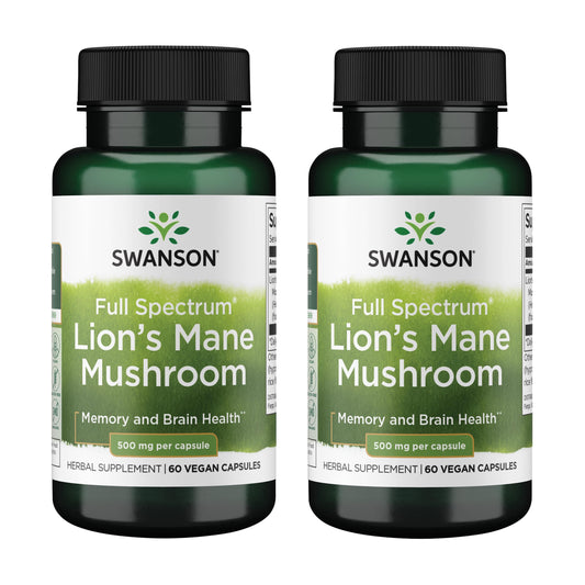 Swanson Full Spectrum Lion's Mane Mushroom bottle label