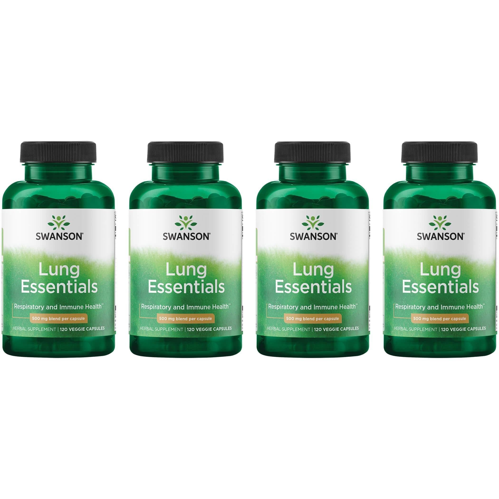 Swanson Lung Essentials 500 mg Vegetarian Capsules 4-Pack