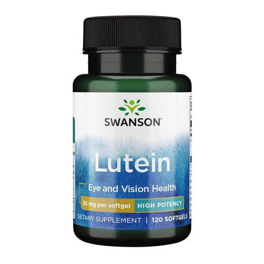 Swanson Lutein 20 mg Softgels bottle label