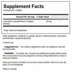 Swanson Lutein 20 mg 60 Sgels packaging image