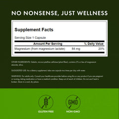 Non-GMO and gluten-free Swanson Magnesium Lactate