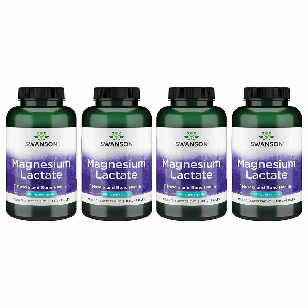 Swanson Magnesium Lactate four-pack packaging