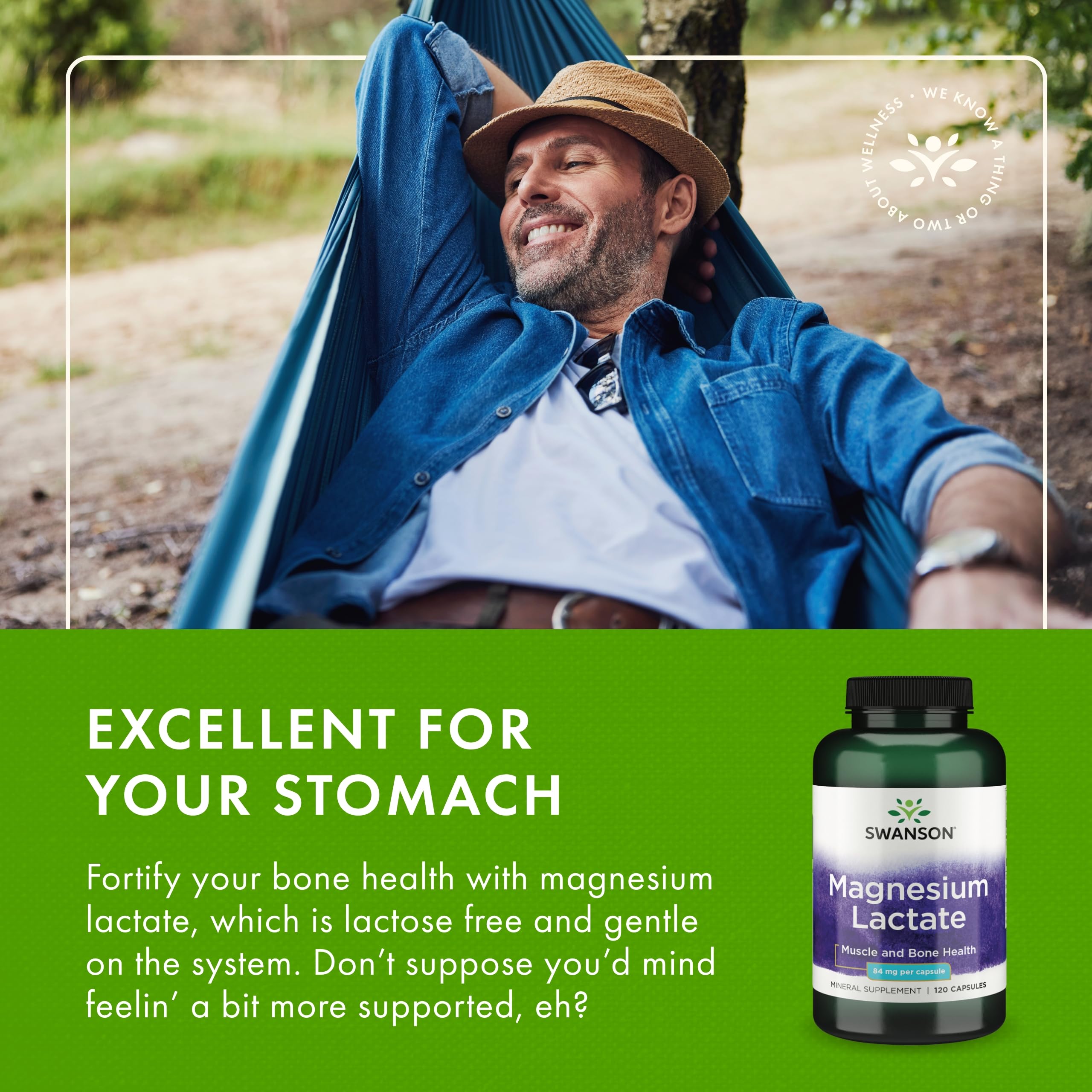 Detailed view of Swanson Magnesium Lactate capsule with 84 mg magnesium