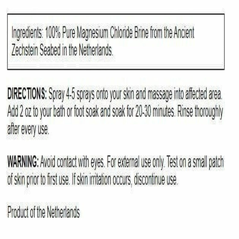 Close-up of Swanson Magnesium Oil Spray Zechstein label