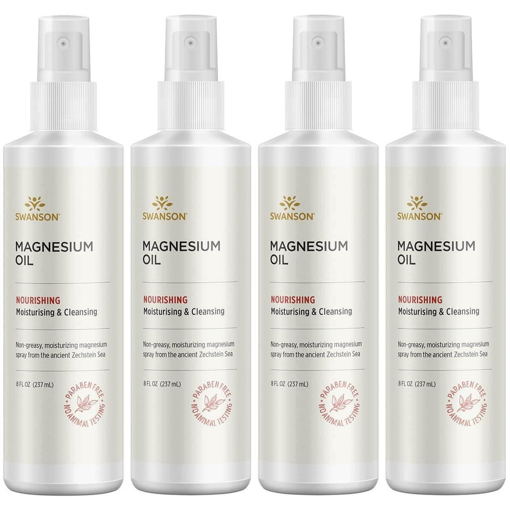 Swanson Magnesium Oil Spray Zechstein - 8 oz (237 ml) - 4 Pack