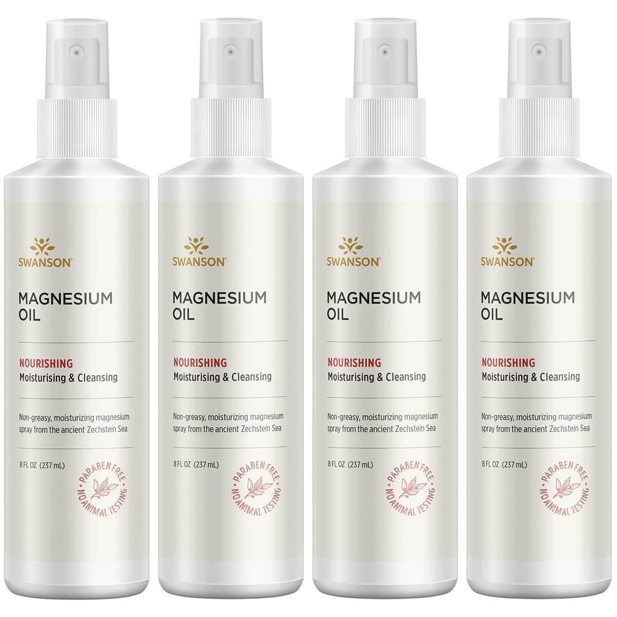 Swanson Magnesium Oil Spray Zechstein - 8 oz (237 ml) - 4 Pack