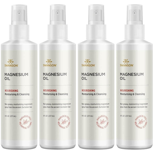 Swanson Magnesium Oil Spray Zechstein - 8 oz (237 ml) - 4 Pack