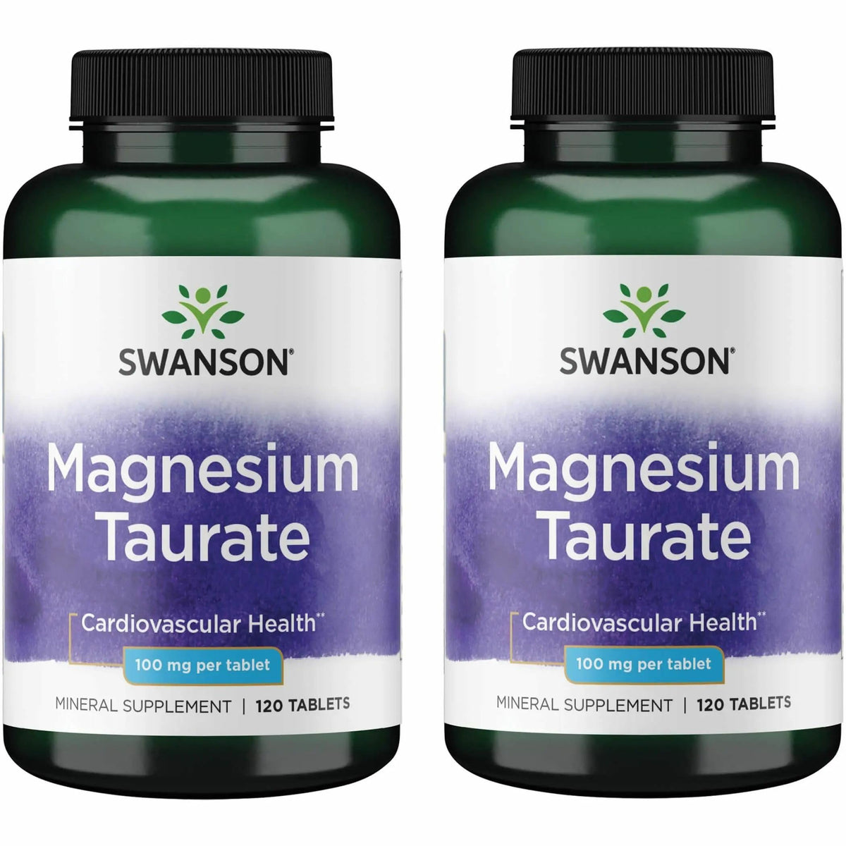 Front view of Swanson Magnesium Taurate 2-pack bottle
