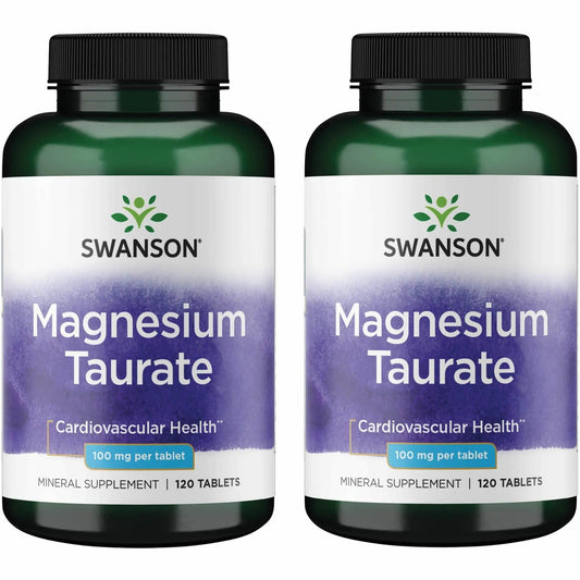 Front view of Swanson Magnesium Taurate 2-pack bottle