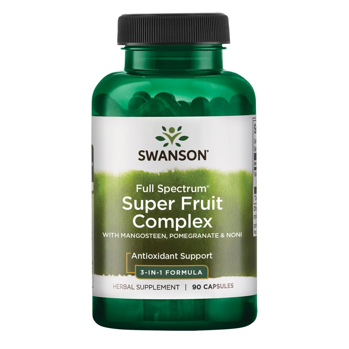 Bottle label for Swanson Mangosteen/Pomegranate/Noni Complex
