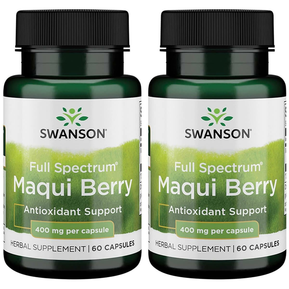 Front view of Swanson Full Spectrum Maqui Berry 400 mg 60 Caps (2 Pack)
