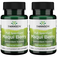 Front view of Swanson Full Spectrum Maqui Berry 400 mg 60 Caps (2 Pack)