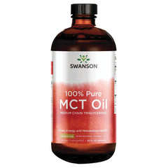 Swanson 100% Pure MCT Oil bottle front view, 32 oz