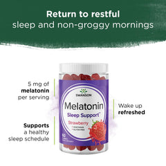 Swanson Melatonin Gummies Strawberry packaging 3-pack