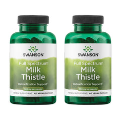 Bottle label showing Swanson Milk Thistle - 100 capsules, 500 mg