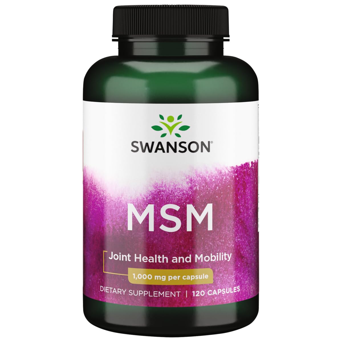 Swanson MSM 1000 mg bottle with 120 capsules - front view