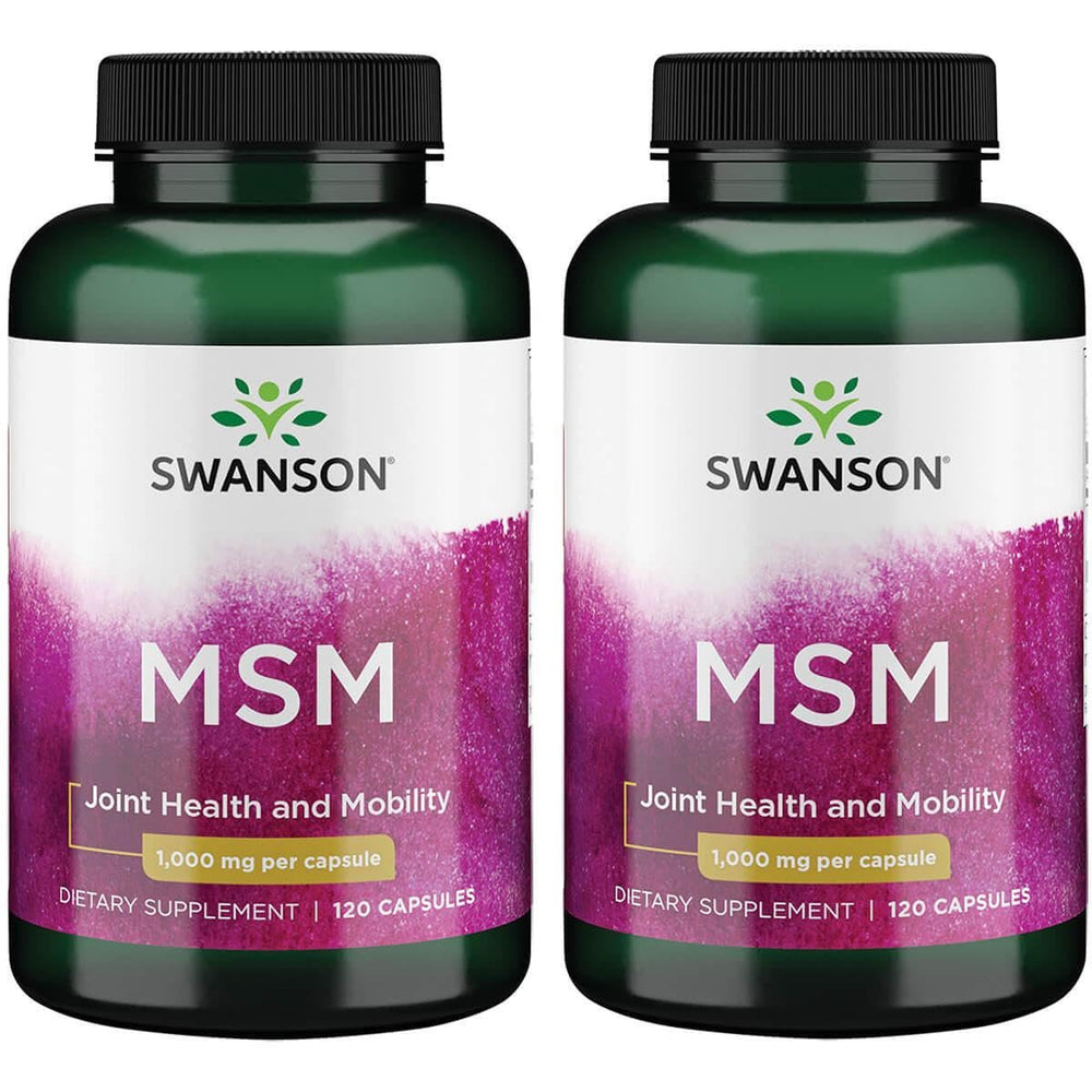 Swanson MSM 1,000 mg 120 capsules bottle front view