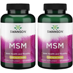 Swanson MSM 1,000 mg 120 capsules bottle front view