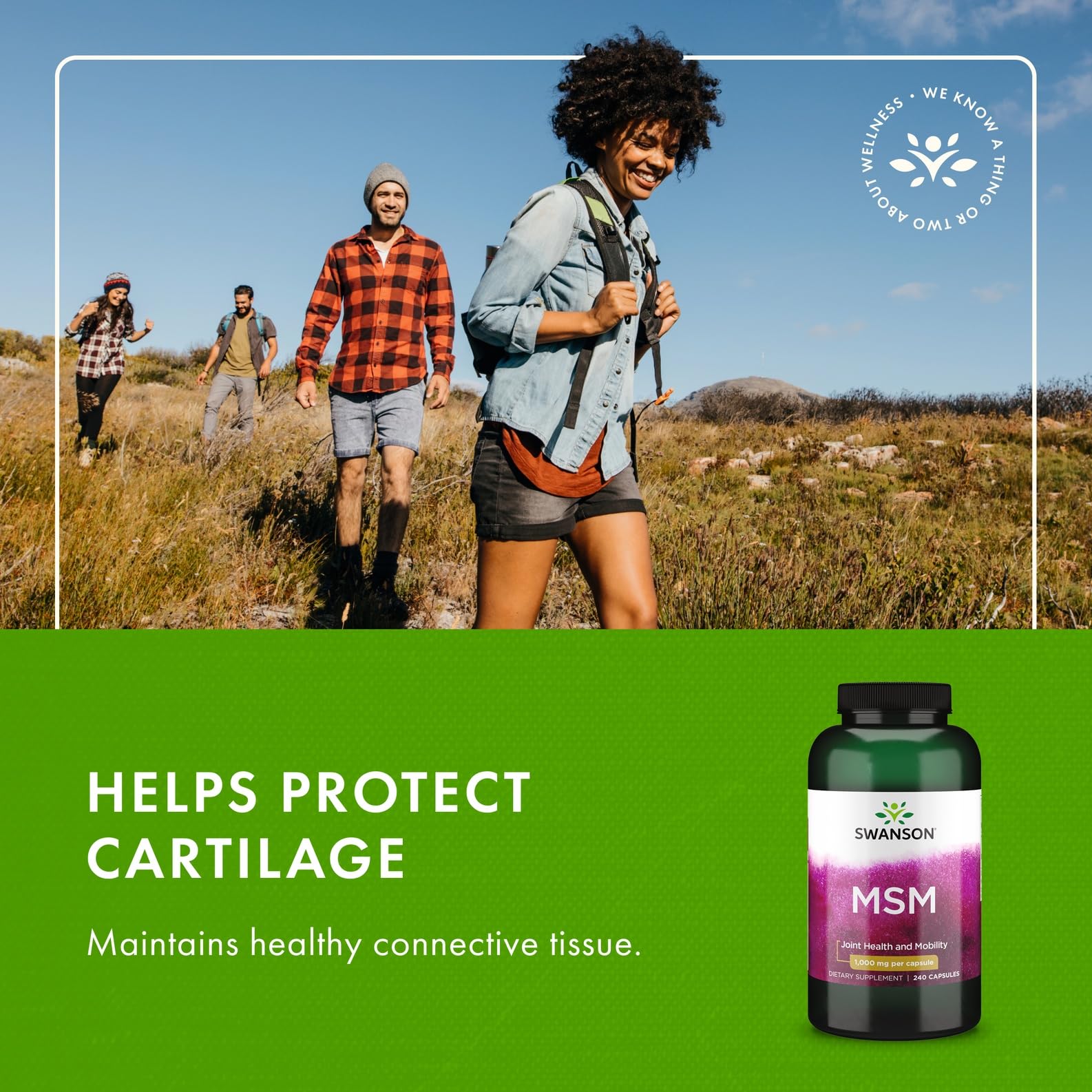 Swanson MSM supporting cartilage, collagen and hair health