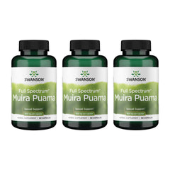 Swanson Muira Puama Root 400 mg bottle – 3-pack
