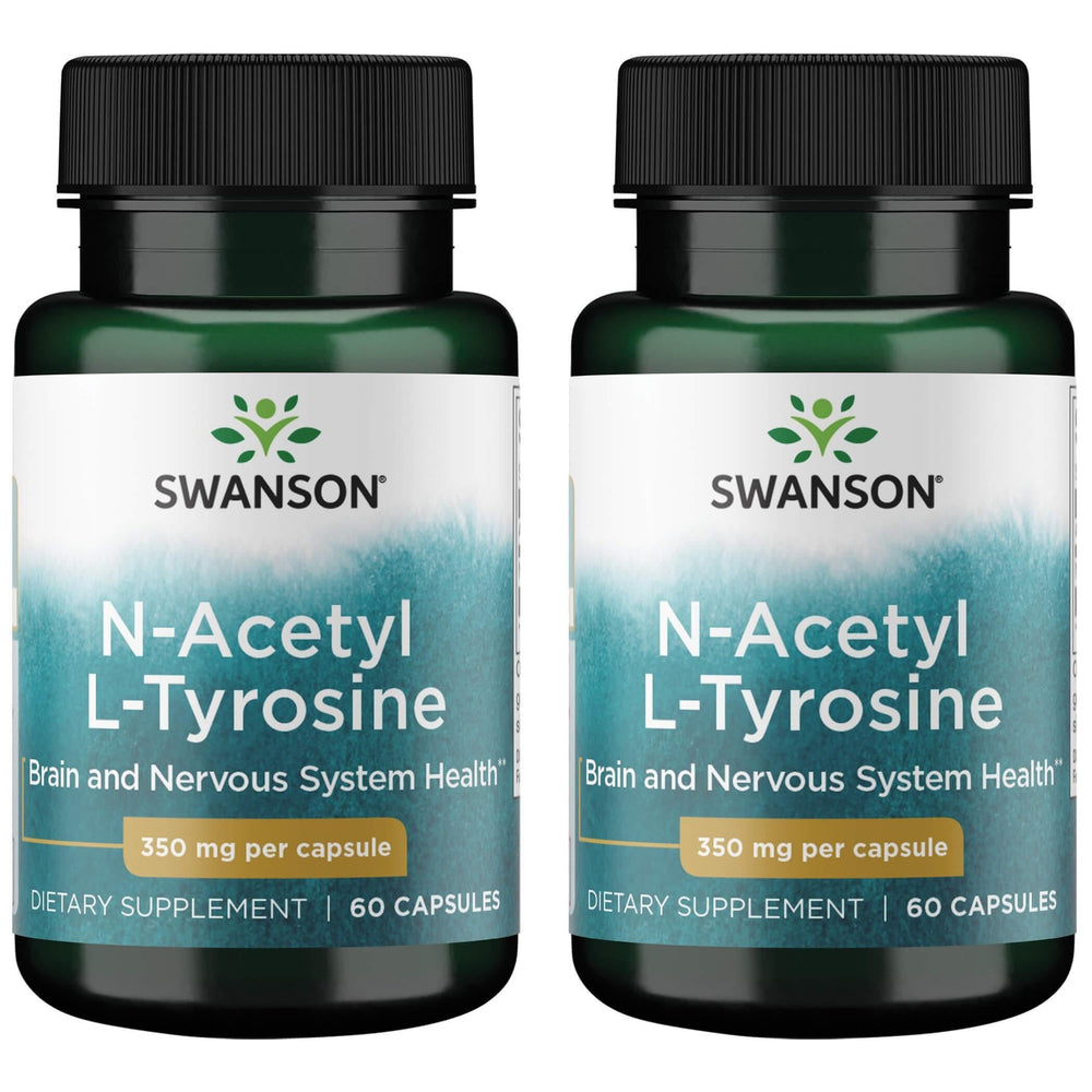 Swanson N-Acetyl L-Tyrosine - 60 Capsules (350 mg) - 2 Pack