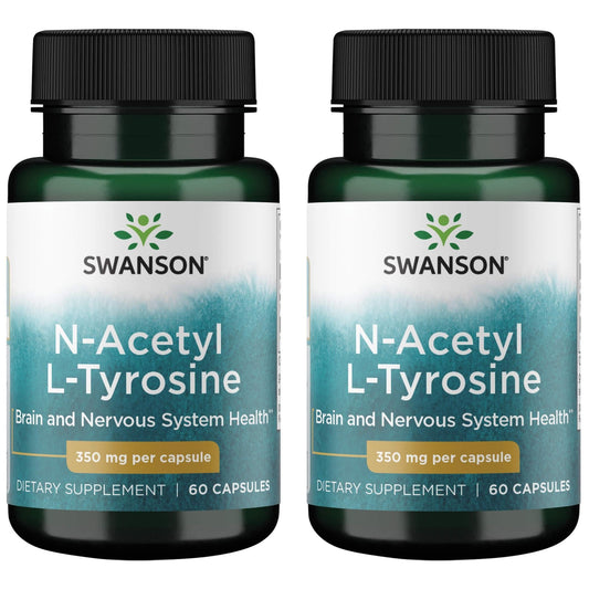 Swanson N-Acetyl L-Tyrosine - 60 Capsules (350 mg) - 2 Pack