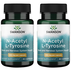 Swanson N-Acetyl L-Tyrosine - 60 Capsules (350 mg) - 2 Pack