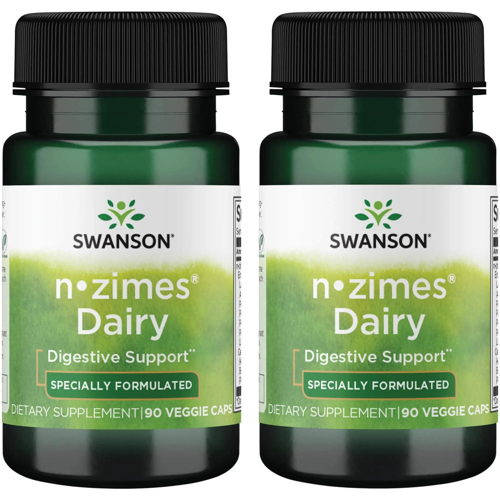 Swanson n-zimes Dairy Enzyme 90 Veg Capsules (2 Pack) - Digestive Enzyme Supplement