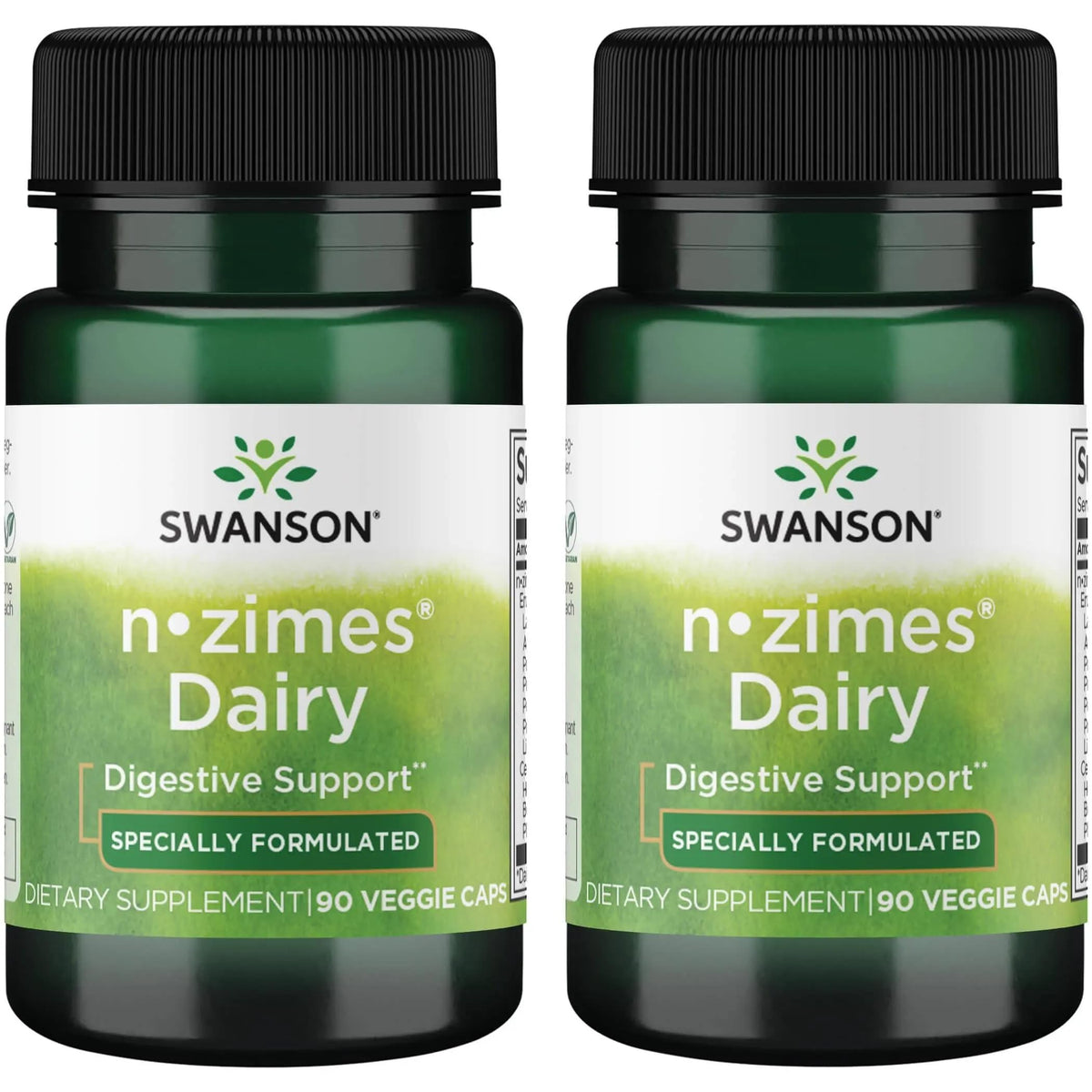 Swanson n-zimes Dairy Enzyme 90 Veg Capsules (2 Pack) - Digestive Enzyme Supplement
