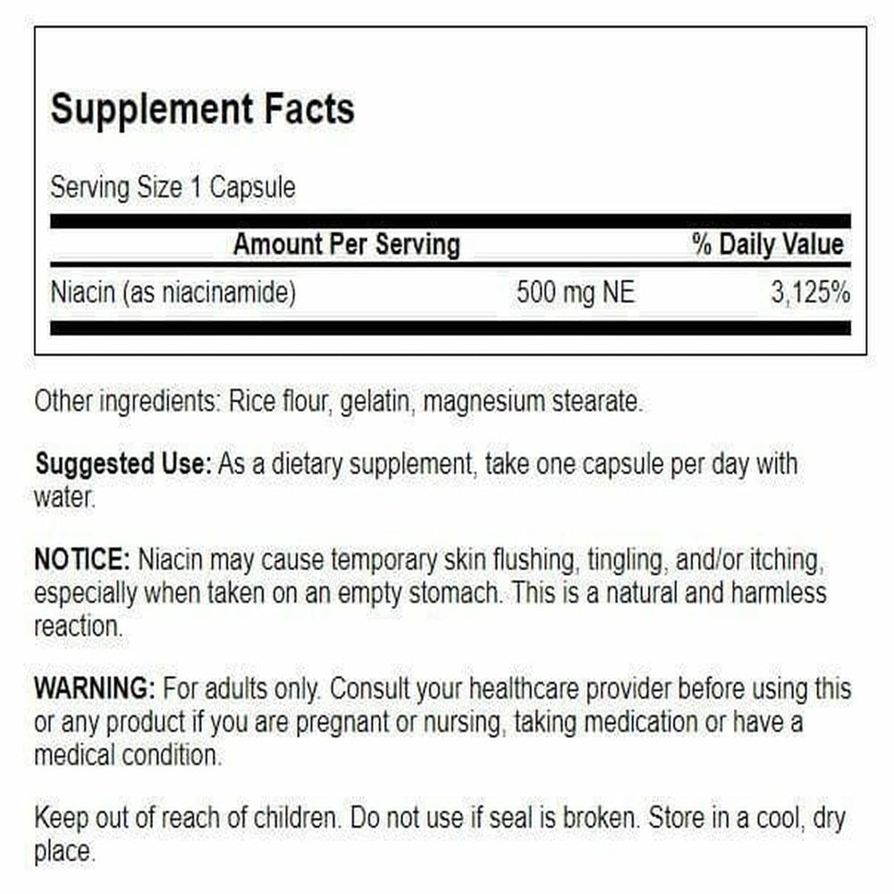 Swanson Niacinamide 500 mg bottle