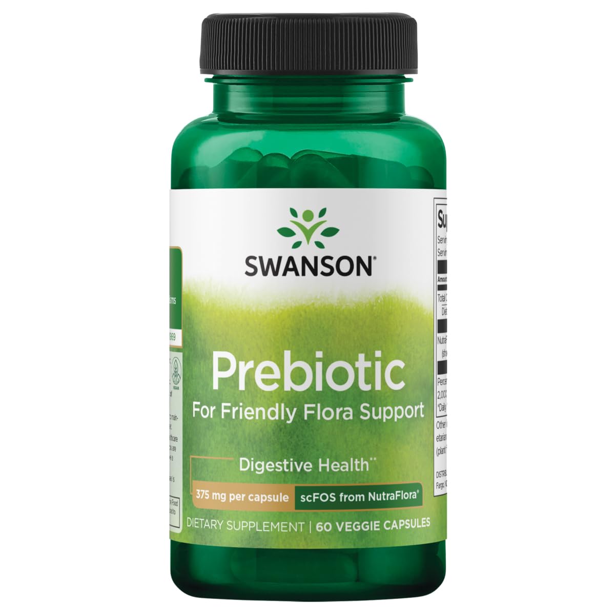 Swanson Nutraflora 375 mg - 60 Veg Capsules bottle label