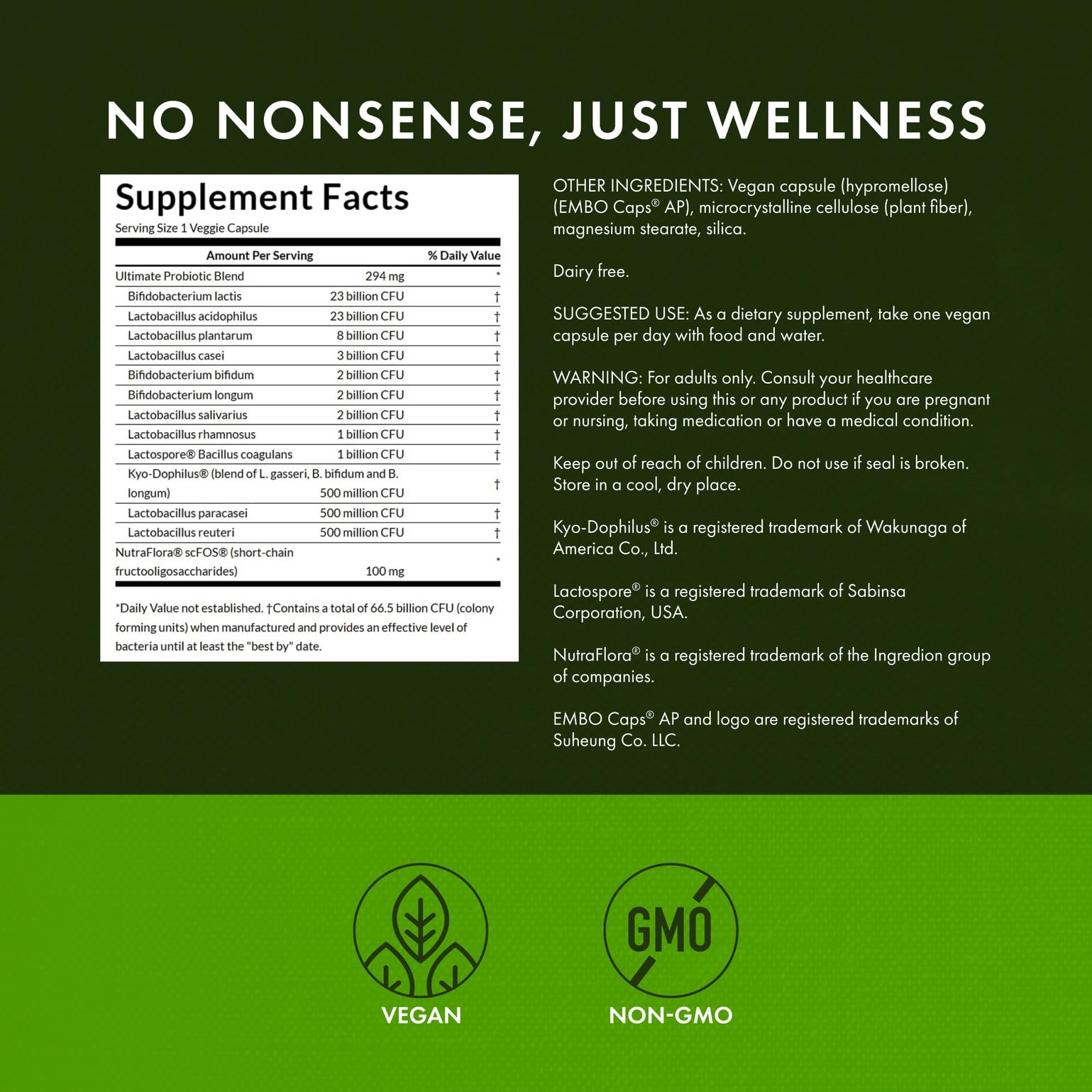 NutraFlora scFOS prebiotic included with Swanson probiotic