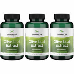 Swanson Olive Leaf Extract capsules 500mg bottle front, daily wellness support.