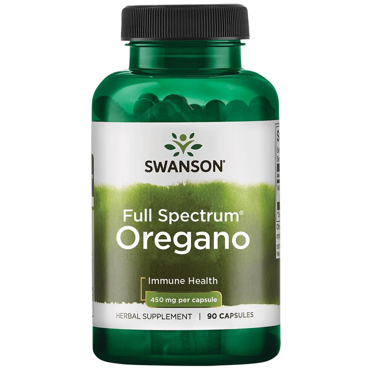 Swanson Oregano 450 mg bottle – front view