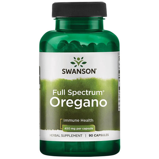 Swanson Oregano 450 mg bottle – front view