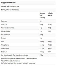 Close-up of Swanson Organic Oat Bran Fiber powder with scoop, 8 oz (227 g)