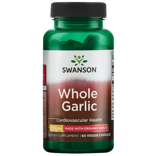 Swanson Organic Whole Garlic 700 mg - 60 Veg Capsules bottle