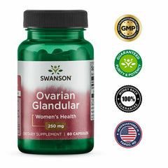 Wellness and health concept graphic for ovarian glandular product